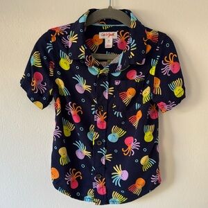 Toddler boys octopus button up